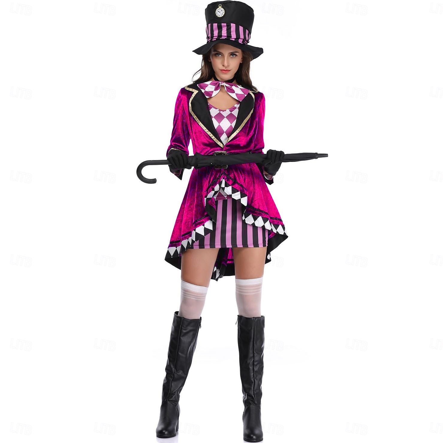 Alice nel paese delle meraviglie Cappellaio Matto Vestito Cappotto Personaggi dei libri di fiabe Cosplay Cosplay di film for Per donna Adulti Halloween Carnevale Giornata mondiale del libro del 2025 a $53.99 –P3