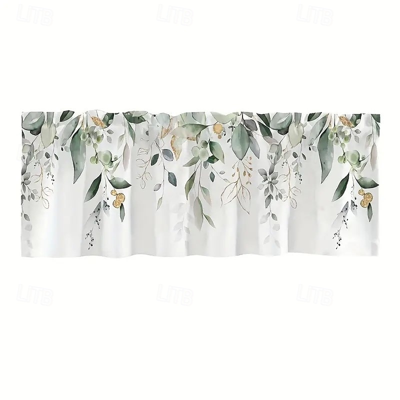 1 pieza de cortina corta de cocina de vegetales de hojas verdes de 54 pulgadas x 18 pulgadas - Cortina de boca de poste lavada a máquina 100% poliéster con ojales diseño de hojas translúcidas adecuada 2026 - $12.99 –P5