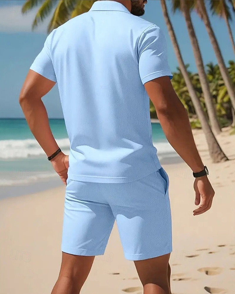 Ανδρικά Πουκάμισο γκολφ Μπλουζάκια Golf Polos Δουλειά Causal Πέτο Κοντομάνικο Βασικό Μοντέρνα Σκέτο 2 τεμάχια Κουμπιά Καλοκαίρι Άνοιξη Κανονικό Μαύρο Ρουμπίνι Πορτοκαλί Μπλε Απαλό Γκρίζο 2026 - $29.99 –P9