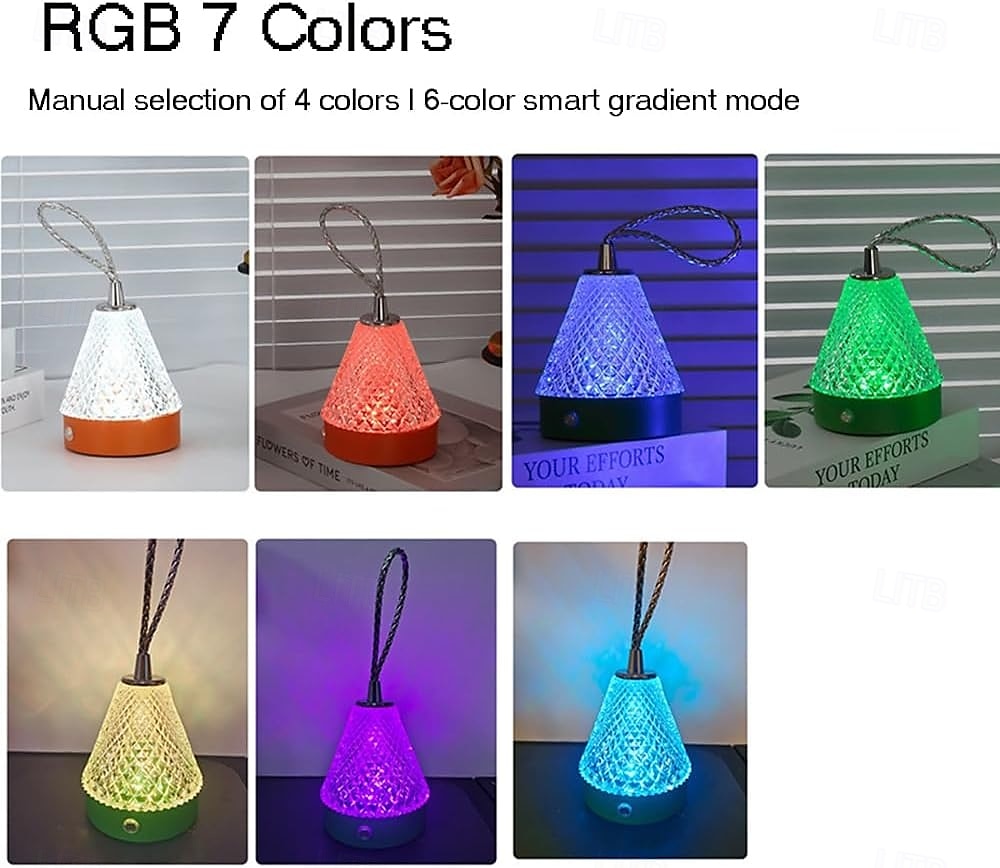 Veilleuse RVB moderne avec 7 couleurs réglables, veilleuse décorative portable pour chambre, salon, camping de 2025 ? $20.99 –P3