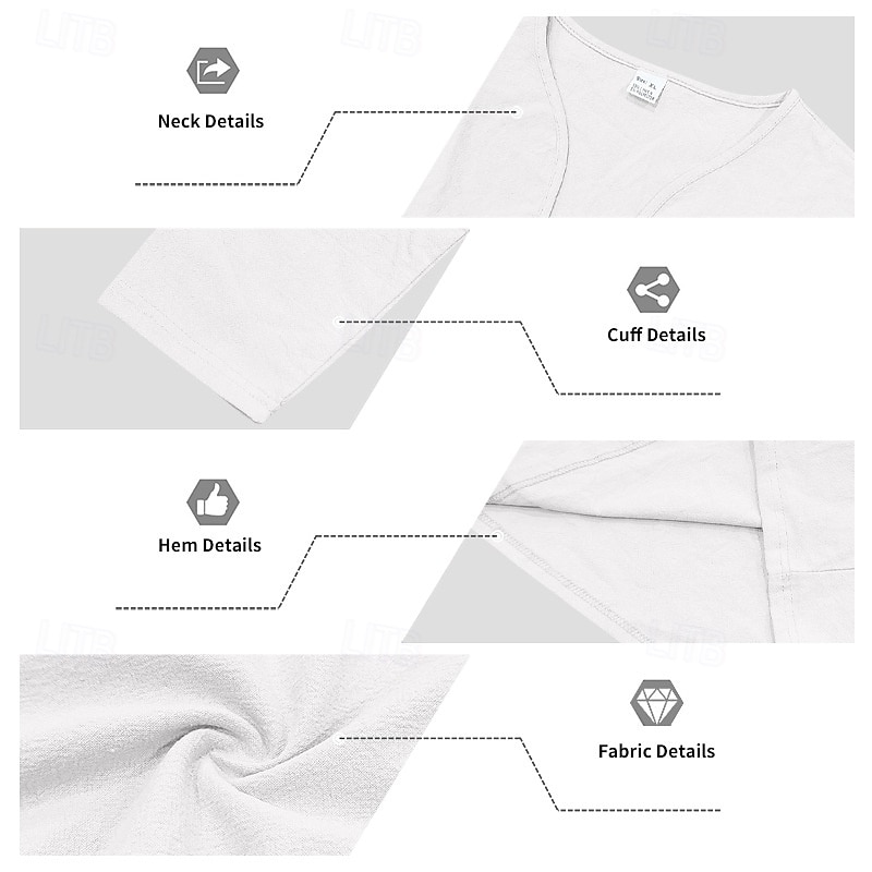 Herr Linne T-shirt Långärmad Rund hals V-hals Sommar Slät Mode Designer Grundläggande Överdimensionerad Mjukt Semester Gata Ledigt Ljusblå Svart Vit Topp t-shirt för män 2025 - $20.99 –P4