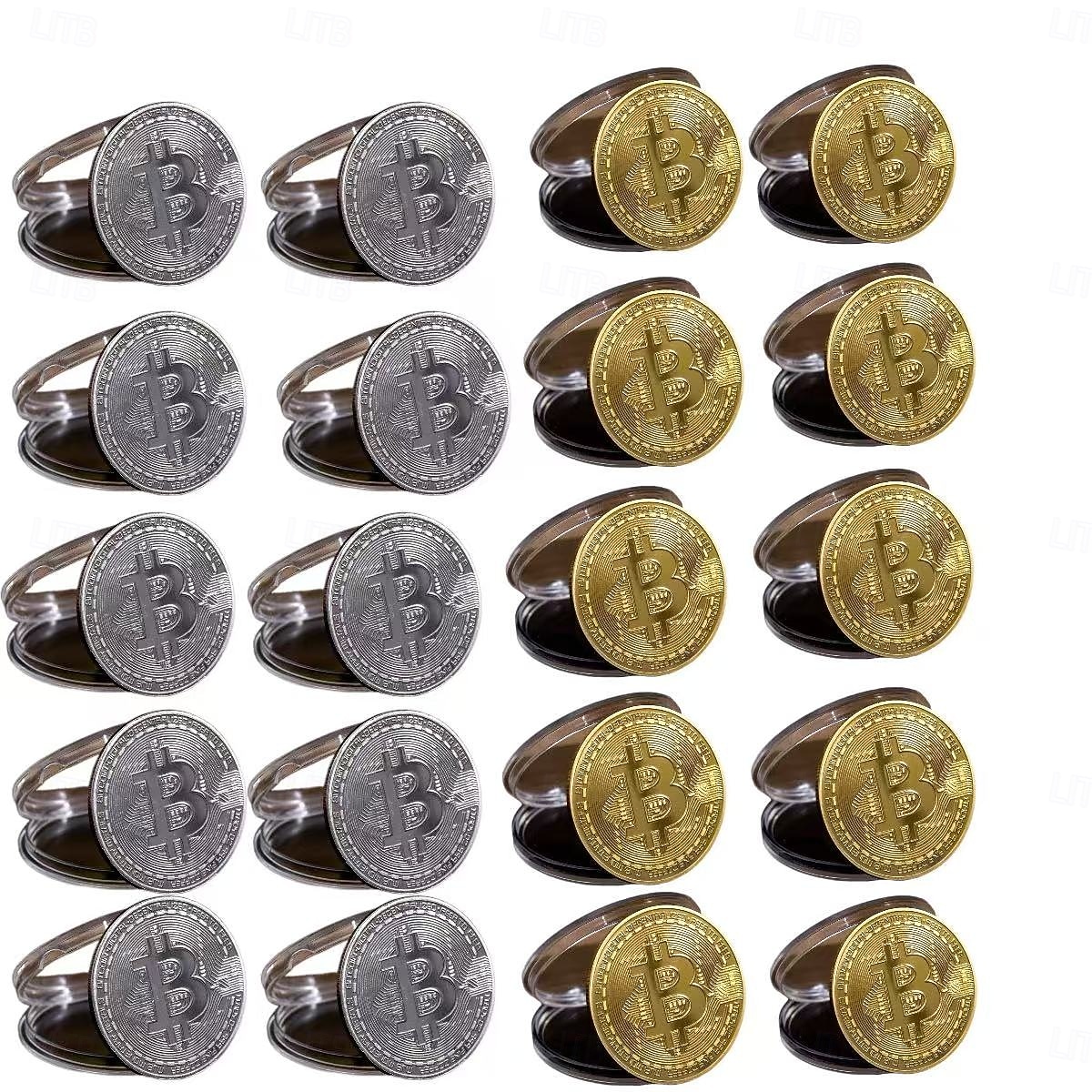 Set de 20 de monede bitcoin de colecție, jetoane criptografice metalice, cadou perfect pentru pasionații de afaceri și meșteșuguri, cadou pentru petreceri și evenimente. 2026 - $21.99 –P9