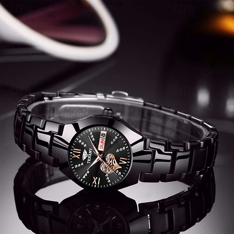 1 stuk nieuwe modieuze en trendy kalender datumweergave dames quartz horloge IPX7 waterbestendig lichtgevende legering band eenvoudig maar luxe casual leven reizen sport dames zakelijk polshorloge 2025 - $19.99 –P4