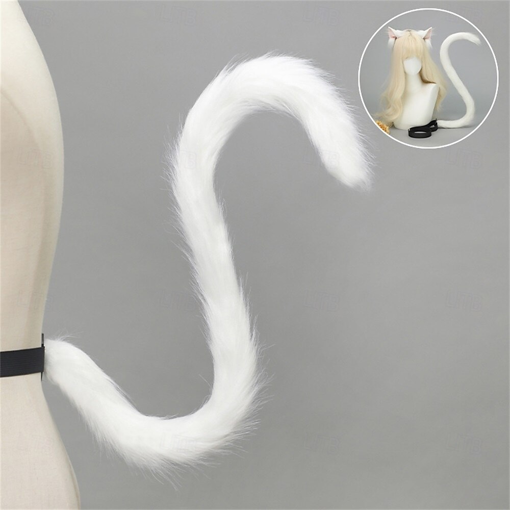 Faixa de cabeça com orelhas de gato realistas e conjunto de cauda – orelhas de animais peludos feitas à mão, acessórios de cosplay de gato para convenções, cosplay, festas e Halloween de 2026 por $21.99 –P6