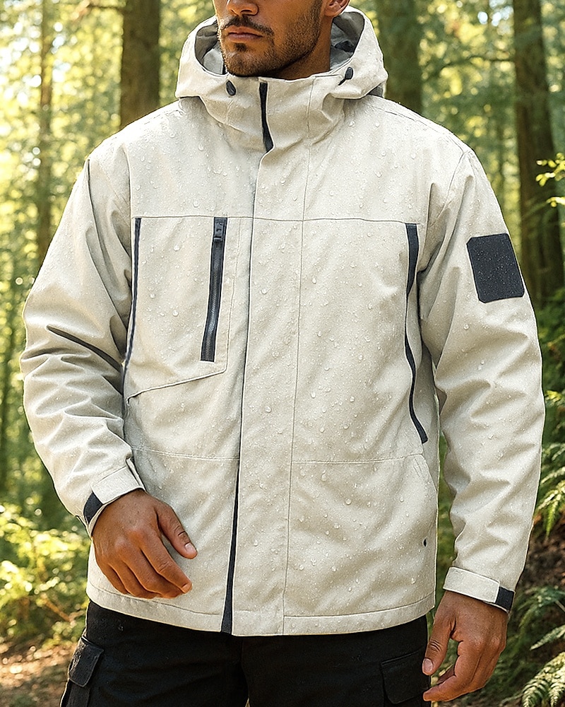 Homme Coupe-Vent Veste de randonnée Imperméable Extérieur Imperméable Coupe-vent Léger Tenues de randonnée Vêtements de randonnée Printemps Automne Top Camping / Randonnée / Spéléologie Course Noir de 2025 ? $28.99 –P3