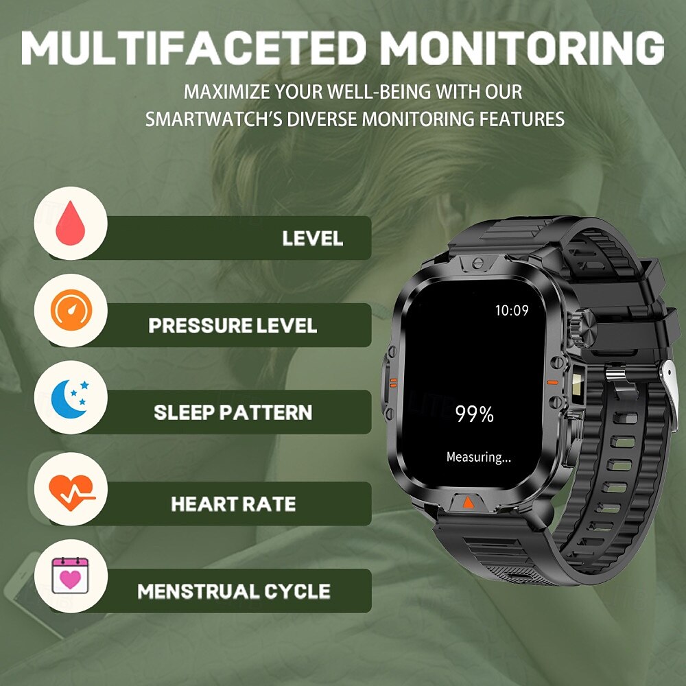 Relógio inteligente 2,01 polegadas smartwatch fitness relógio de corrida bluetooth pedômetro lembrete de chamada rastreador de atividades compatível com android ios homens longa espera à prova d'água de 2025 por $34.99 –P11