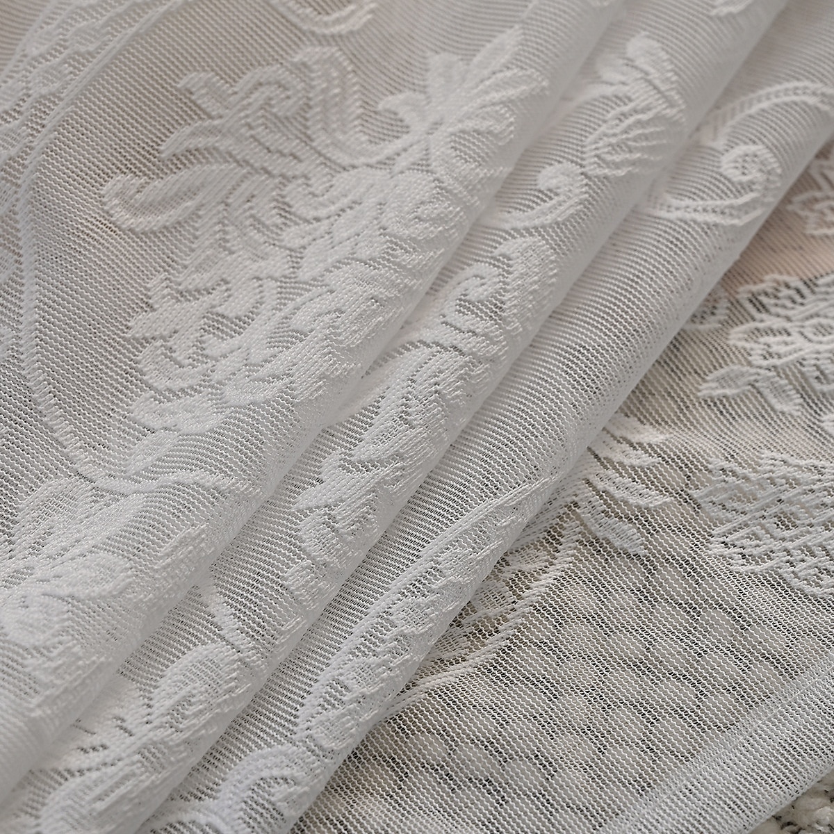 Lace Ruffled Kitchen Short Curtain Valance Vintage Floral Embroidered Short Sheer Cafe Curtain for Kitchen Window Rod Pocket Scalloped Bottom Beaded Sheer Valance1 Panel 2026 - $10.99 –P8