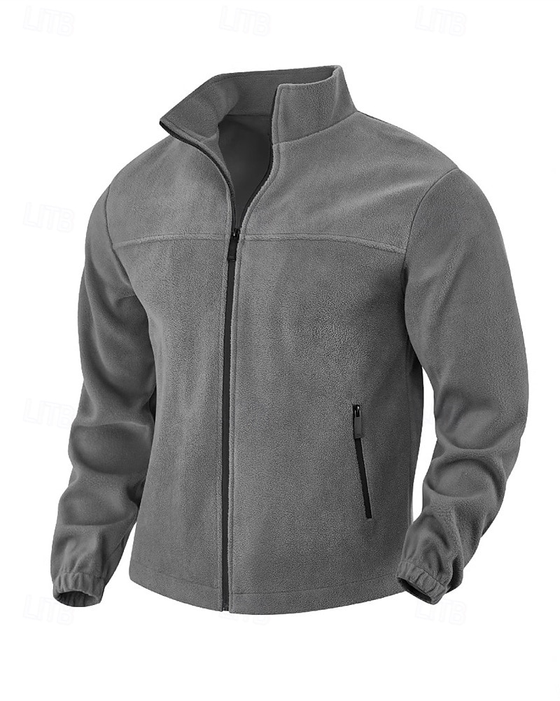 Bărbați Hanorca Fleece Polar Jachetă din lână Hanorac cu fermoar complet Negru Mov Portocaliu Gri Deschis Gri Închis Guler în picioare Simplu Buzunar Sporturi & Exterior Zilnic Concediu Poliester Șic 2025 - $32.99 –P2