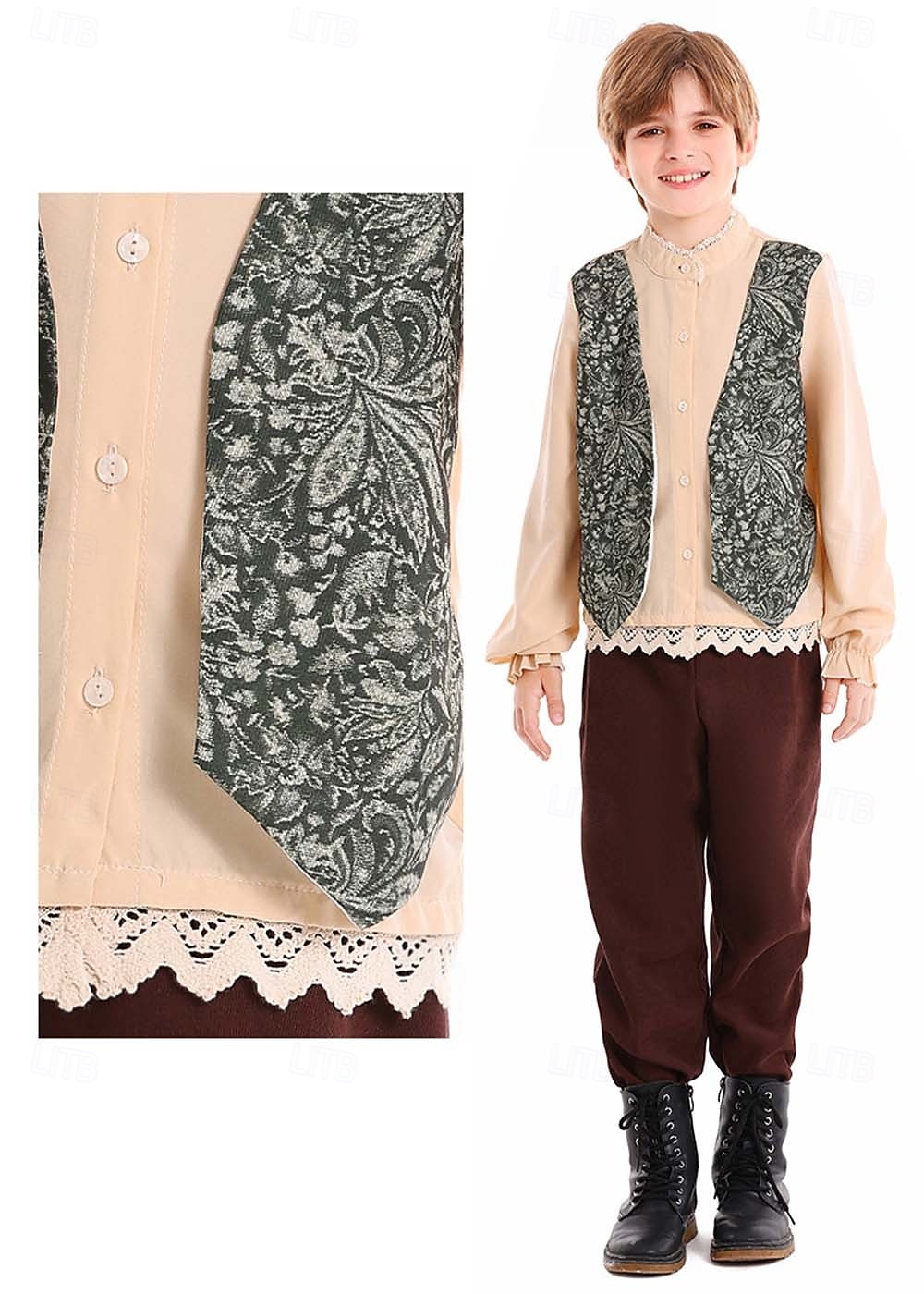 Märchen Dorfjunge Pionier Cosplay Kostüm Outfits Märchenfiguren Cosplay for Jungen Kinder Halloween Karneval Leistung Pädagogisches Ankleiden Verkleidung für Schulveranstaltungen 2026 - $44.99 –P3