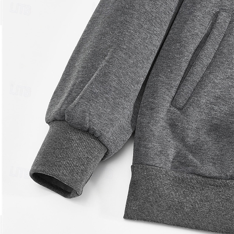 Męskie Kurtka zimowa Kurtka polarowa Zwykła kurtka Kurtka uniwersytecka Urlop Codzienny Keep Warm Kieszeń Polar Jesień Zima Równina Moda Moda miejska Kołnierz stawiany Regularny Czarny Czerwony 2026 - $24.99 –P7