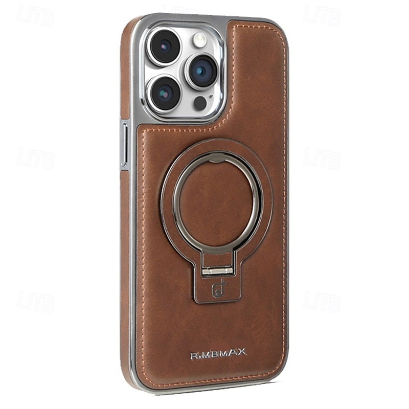 Phone Case For iPhone 16 Pro Max Plus iPhone 16 iPhone 16 Plus iPhone 16 Pro iPhone 15 Pro Max Plus iPhone 15 iPhone 14 Pro Max Plus Back Cover with Stand Holder Magnetic Shockproof Retro TPU PU 2025 - $24.99 –P8