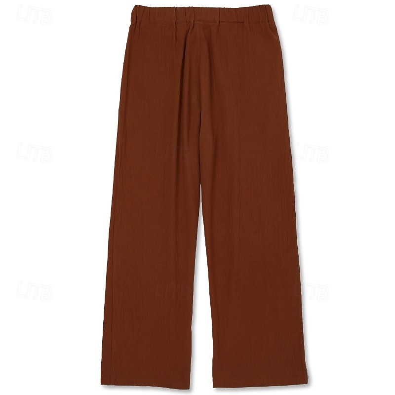 Homme Pantalons en Lin Pantalons Pantalon d'été Pantalons Amples Taille Élastique Cordon de serrage Jambe Droite Uni Confort Respirant Longueur complète Extérieur Yoga Occasionnel Mode Rétro Vintage de 2025 ? $23.99 –P2