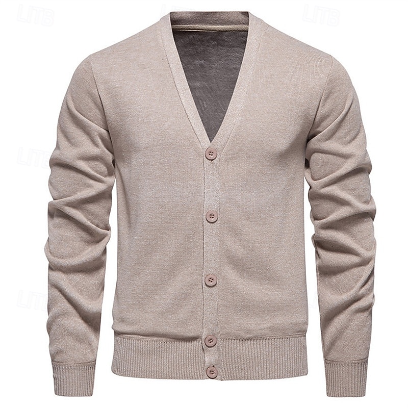 Voor heren Vest Trui Vest Bijgesneden vest trui Bijgesneden trui Geribd breien Normale tops Dichtknopen Gebreid Effen / effen kleur V-hals Stijlvol Casual Alledaagse kleding Uitgaan Kleding Herfst 2026 - $26.99 –P17