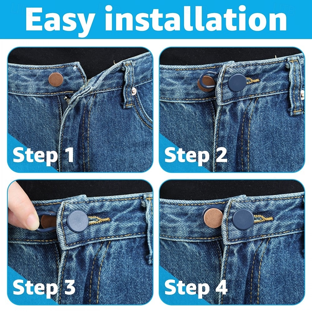 12pcs Adjustable Jeans Button Extenders, Waistband Button Enlargers for Men and Women, Pants Waist Extension Accessories 2025 - $7.49 –P10