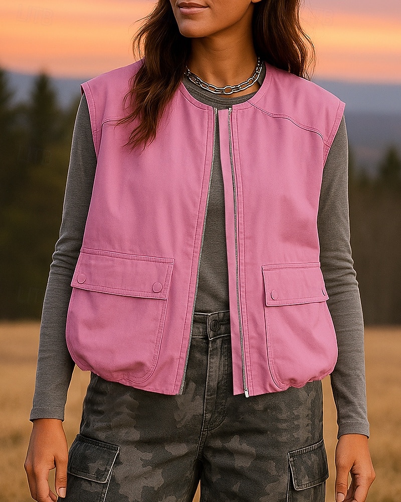 Mulheres Colete de Trilha Colete de carga Primavera Outono Ao ar livre Leve Respirável Colete Caça Pesca Alpinismo Preto Rosa claro Verde Tropa Azul Marinho Cáqui de 2026 por $34.99 –P1