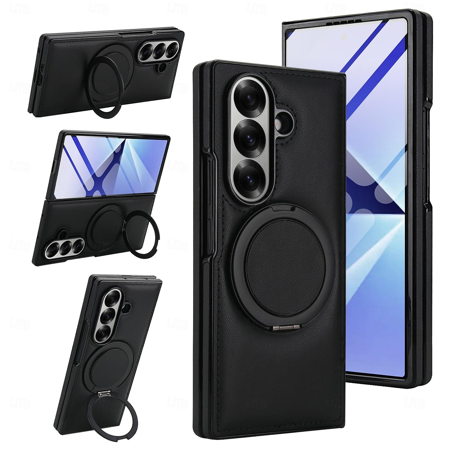 puhelin Etui Käyttötarkoitus Samsung Galaxy Z-taitto 7 Z Taita 6 Z Fold 5 Z Fold 4 Z Fold 3 Lompakkokorttikotelo Tukee langatonta latausta Tukijalka Iskunkestävä Retro TPU PU-nahka 2025 - $28.99 –P5