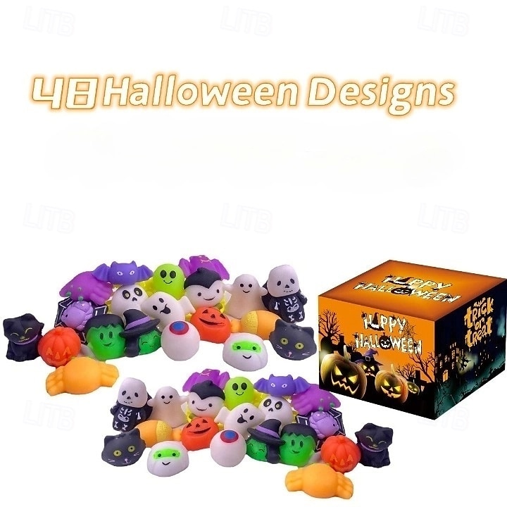 Halloween mochi squishy leksaker med presentask mini kawaii mochi squishy leksak stresslindrande ångestpaket för barn festgåvor halloween miniatyrer halloween godispåsar presenter 2025 - $15.49 –P1