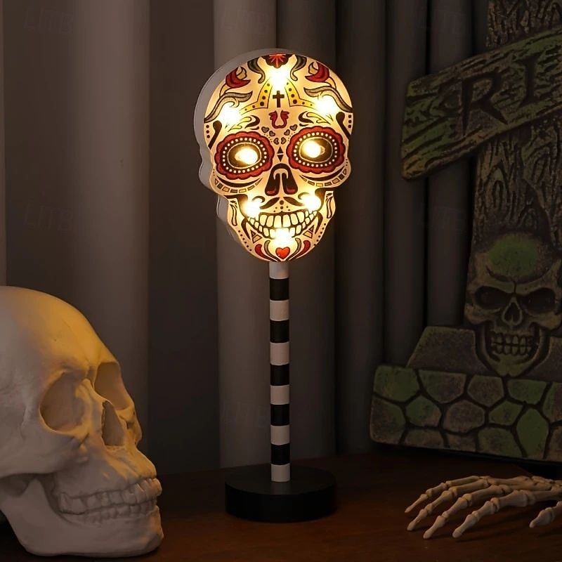 Lampada da notte di Halloween in legno, lampada a forma di zucca di Halloween, lampada fantasma alimentata a batteria, lampada a forma di pipistrello, lampada a forma di teschio, lampada decorativa del 2026 a $30.99 –P8