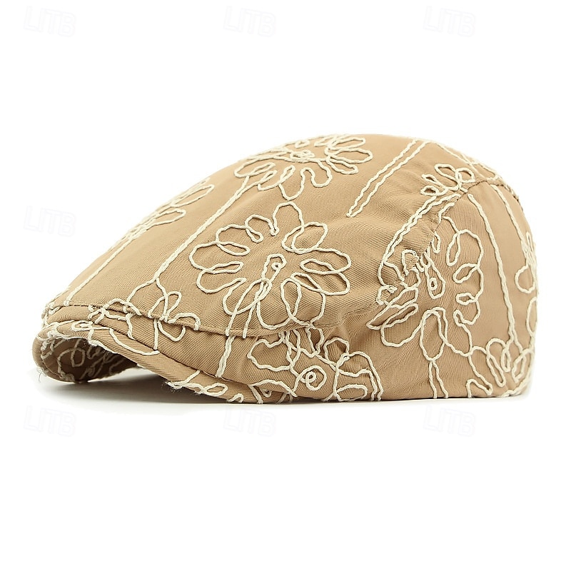 Férfi Vadászsapka Ascot Hat Newsboy Hat Fekete khakizöld 100% pamut Divat Alkalmi Utca Napi Virágos Állítható Fényvédő Légáteresztő 2025 - $11.49 –P1
