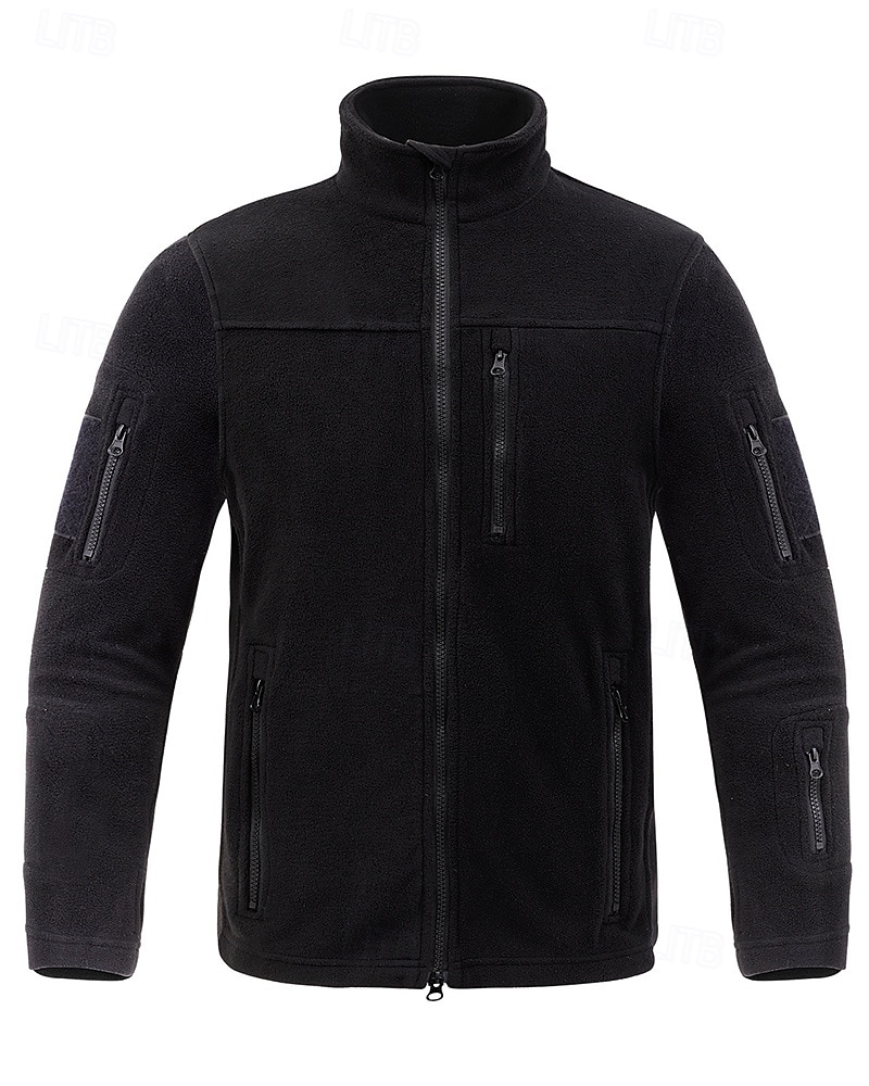 Herr Fleece-jacka Utomhus Termisk Varm Vandringskläder Vandringskläder Vinter Höst Överdelar Camping / vandring / grottforskning Löpning Svart Armégrön Grå 2025 - $27.99 –P4