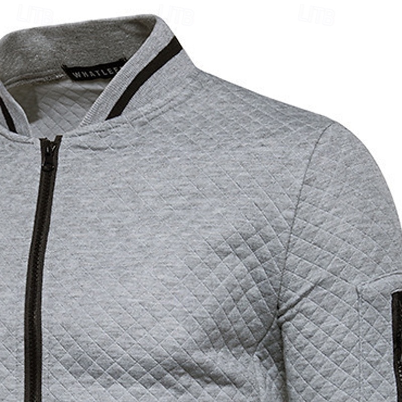 Per uomo Maglia Felpa con zip intera Blu marino Grigio chiaro Con Cappuccio Semplice Testurizzato Casuale Quotidiano Sport & Outdoor Streetwear Cool Abbigliamento Sportivo Primavera & Autunno del 2026 a $18.49 –P7
