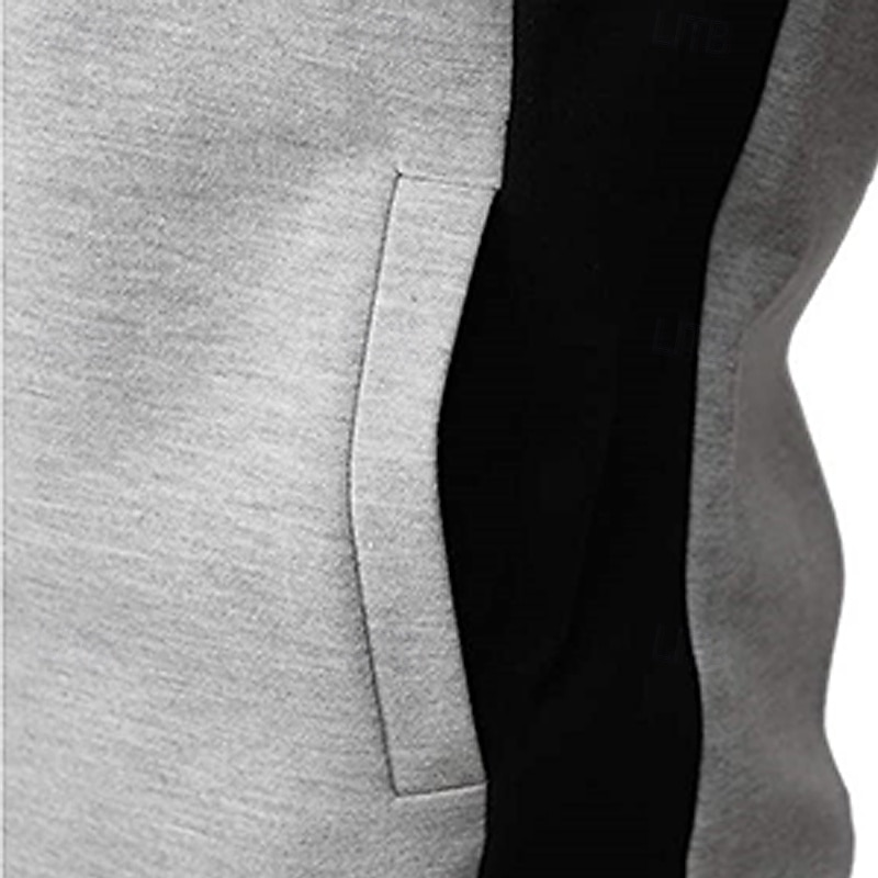 Per uomo Felpa con cappuccio Felpa con cappuccio a zip intera Felpa con cappuccio in pile Nero Bianco Rosso Borgogna Blu Con Cappuccio Semplice Patchwork Blocco di colore Sport & Outdoor Casuale del 2026 a $18.49 –P9