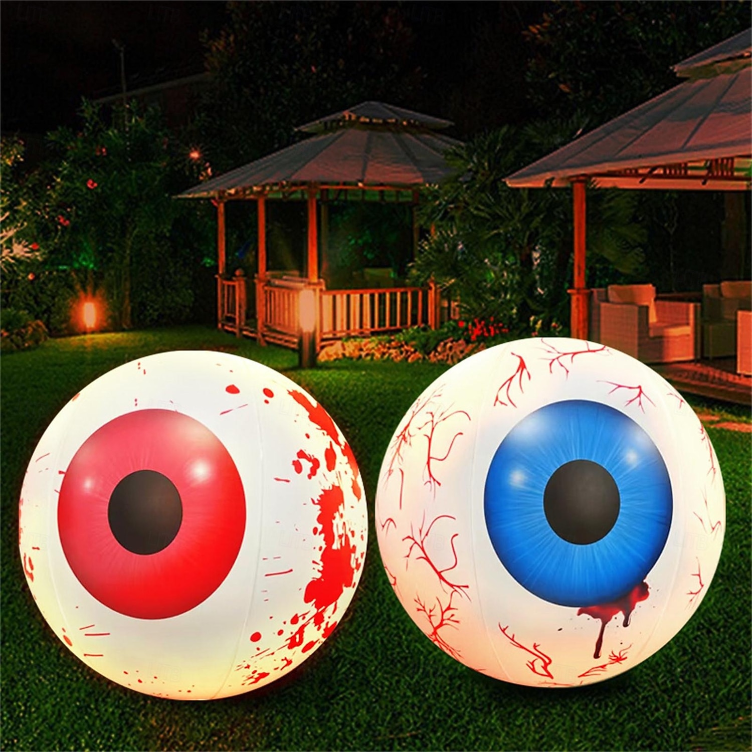 1 ks halloween 40/60cm nafukovací vzduchový model rgb oční dekorační lampa vnitřní a venkovní nádvoří zahradní párty hororová a podivná atmosféra dekorační světla 2025 - $15.99 –P29