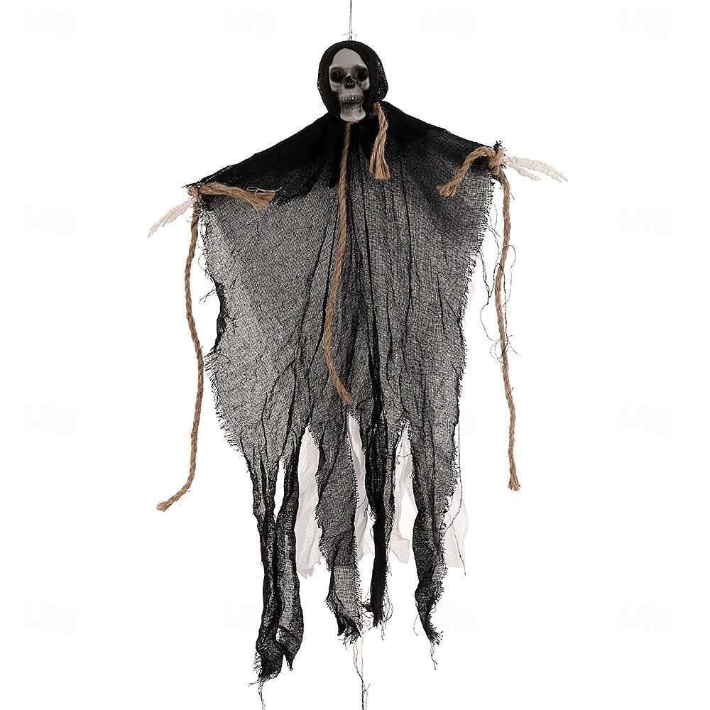 2er-Pack hängende Halloween-Dekorationen mit Skelettgeistern, Sensenmänner für Halloween-Außendekorationen, fliegendes Halloween-Skelett-Geist, Spukhaus-Requisite, Party-Dekor 2025 - $12.99 –P3