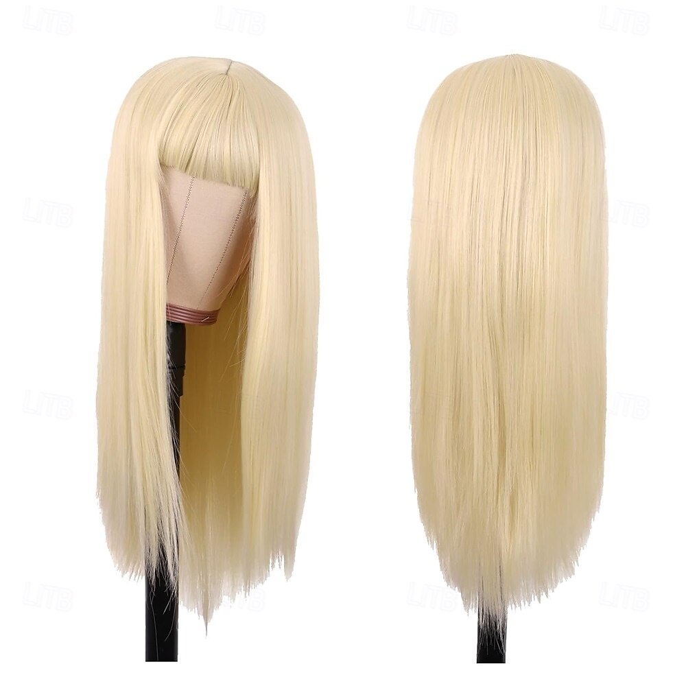 Perruques synthétiques lisses de 24 pouces/60 cm de long, résistantes à la chaleur, pour Halloween, cosplay, fête de 2025 ? $27.99 –P6