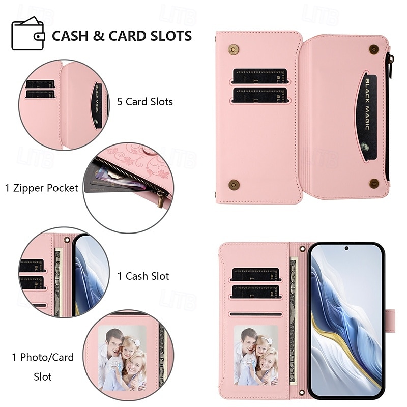 Чехол для телефона Samsung Galaxy S24 S23 S22 S21 Ultra Plus A55 A35 A25 A15 5G A54 A34 A14 A73 A53 A33 A23 A13 A72 A52 A42 A32 A22 A12 A02, чехол-кошелек с подставкой-держателем, на молнии, защитный 2025 - $16.99 –P13
