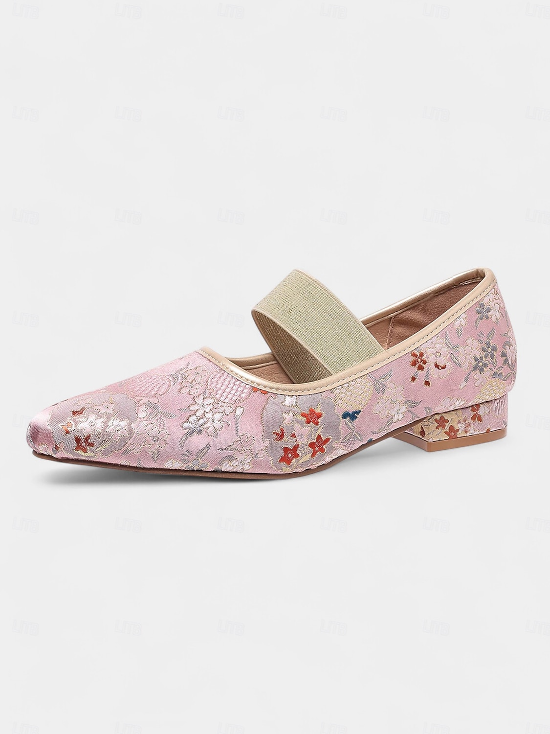 Women's Light Blue Jacquard Mary Jane Flats - Rococo Inspired Comfortable Walking Shoes with Floral Embroidery and Elastic Strap, Medieval Fairy Tale Style for Vintage Lovers, Costume Parties, and Dai 2025 - $32.99 –P1