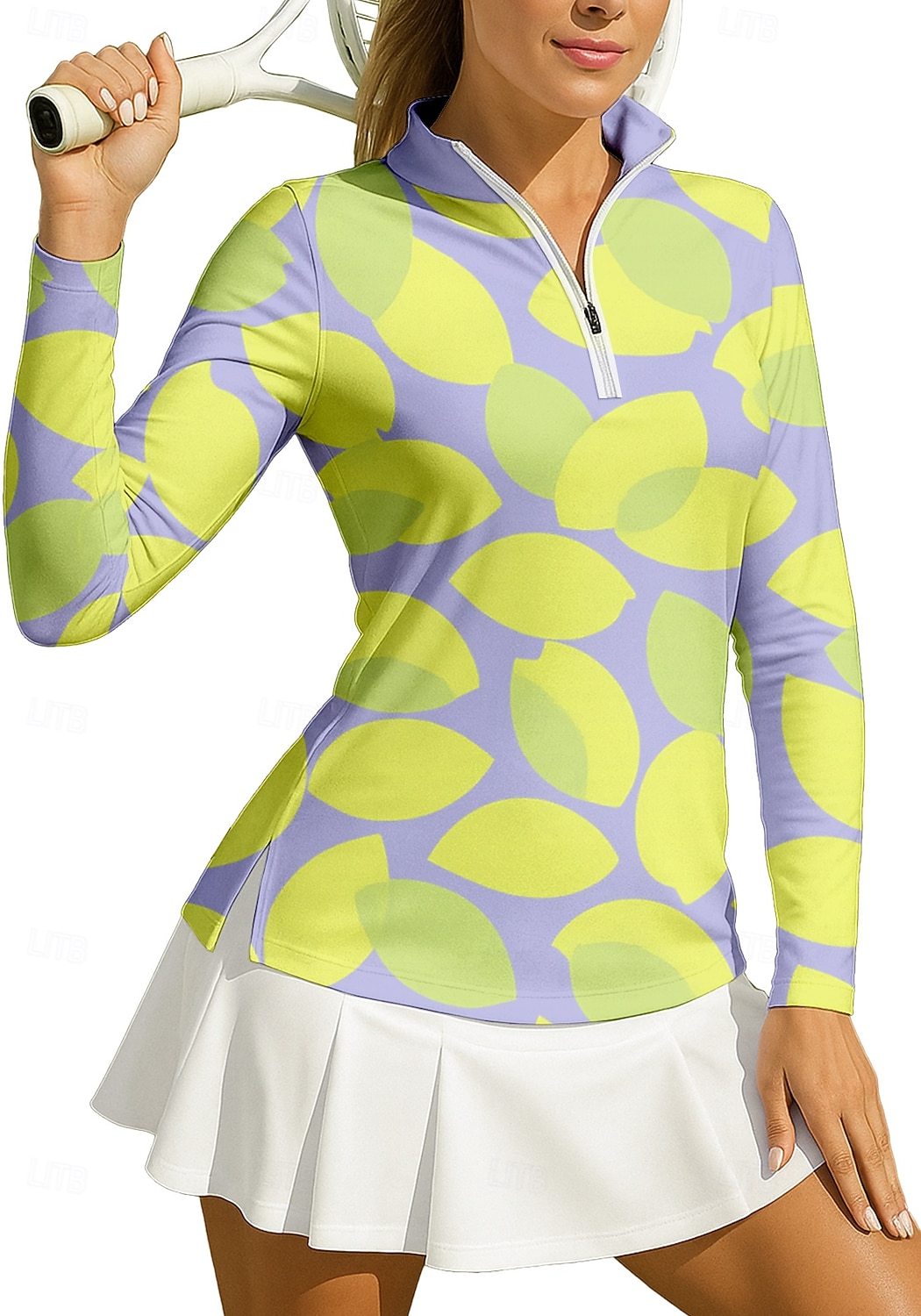 Women's Geometric Trees / Leaves Sport Shirt Golf Polo Shirt Tennis Shirt Tennis Tee Long Sleeve Zipper Floral UPF50+ UV Resistant High Elasticity Moisture Wicking Breathable Tennis Golf Pickleball 2026 - $25.99 –P3