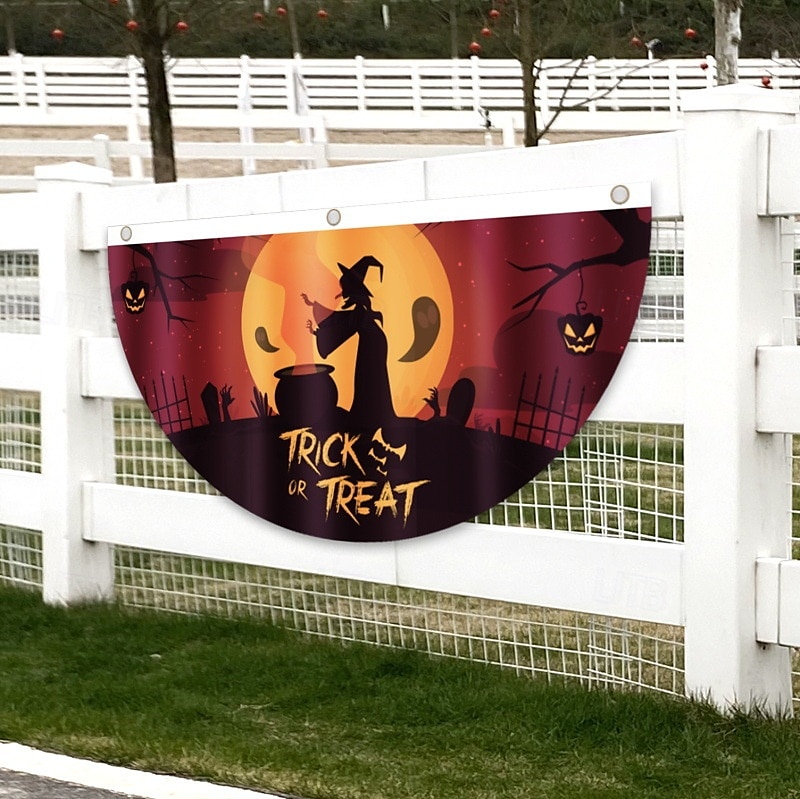 Σημαία με βεντάλια για το Halloween, εξωτερική σημαία για εξωτερικούς χώρους, φράχτης αυλής για το Halloween, κρεμαστός τρομακτικός φράχτης κολοκύθας, σημαία, διακόσμηση τραπεζιού, φθινοπωρινή διακόσμηση δωματίου, αισθητική, διακόσμηση πάρτι γενεθλίων για 2025 - $4.49 –P6