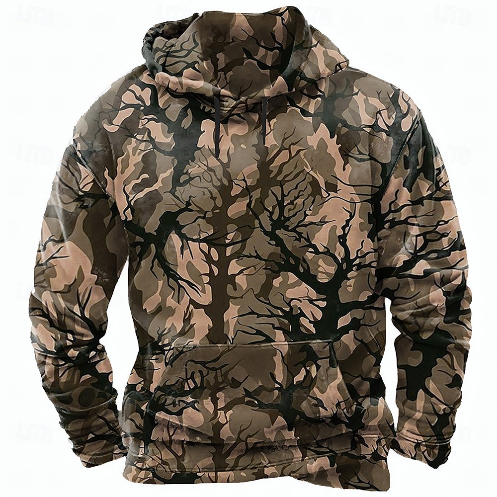 Homme Camouflage Sweats à capuche Sweatshirt Ethnique manche longue Col ras du cou Fête Chasse Violet Marron Vert Cordon de serrage Automne Hiver Designer S M L XL XXL XXXL de 2026 ? $28.99 –P4