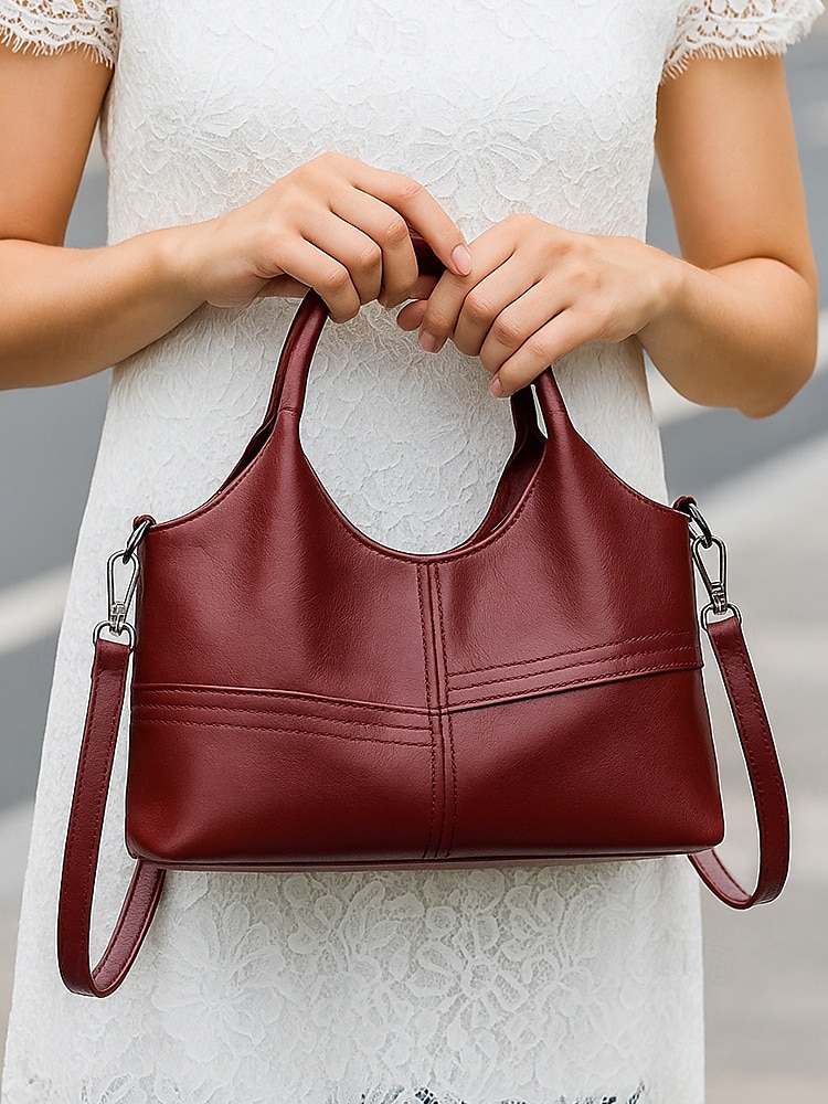 Dámská kabelka přes rameno z umělé kůže – elegantní strukturovaný design, všestranná kabelka pro každodenní práci, nakupování i neformální výlety 2025 - $26.99 –P3