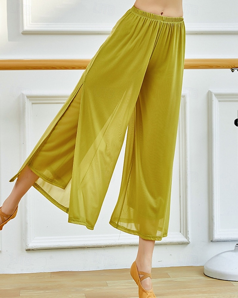 Mulheres Perna larga Calças Roupa de rua Casual Comprimento total Natural Tecido Cintura elástica Com Transparência Macio Rua Roupa Diária Final de semana clarete Cinzento Verde Azul Céu Preto Outono de 2025 por $22.99 –P18