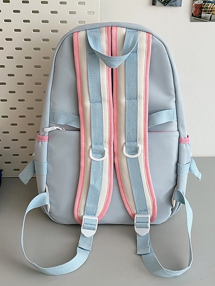 Stor reseryggsäck för tonårsflickor med vagnsrem – söt kaninbroderi, skolväska med flera fickor för mellan- och högstadieelever 2025 - $29.99 –P7