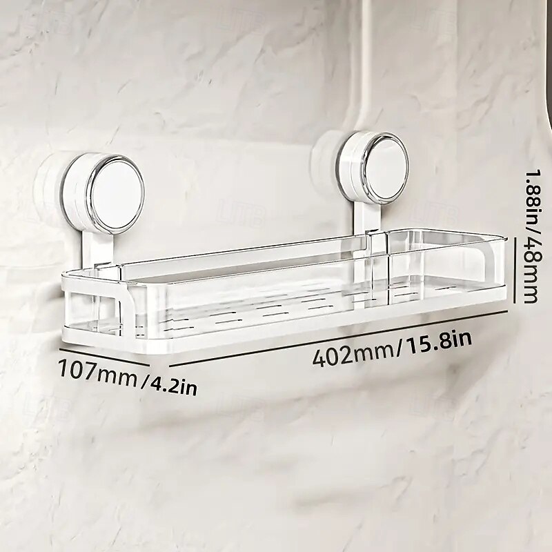 mensola da bagno con ventosa montata a parete, mensola impermeabile per cosmetici con drenaggio, perfetta per il bagno &organizzazione della cucina del 2025 a $29.99 –P14