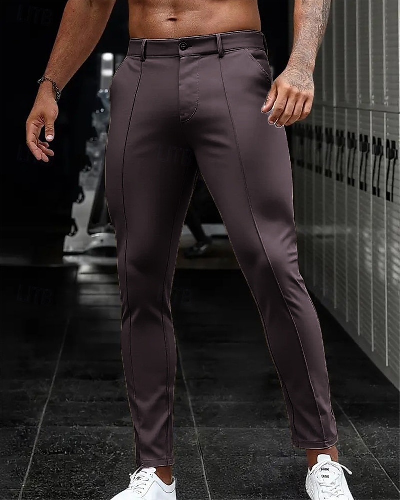 Herren Anzughose Slim Fit Hose Chinos Tasche Knöpfe Einfach Komfort Formell Party Arbeit Mode Klassicher Stil Schwarz Dunkelblau Mikroelastisch 2025 - $23.99 –P11