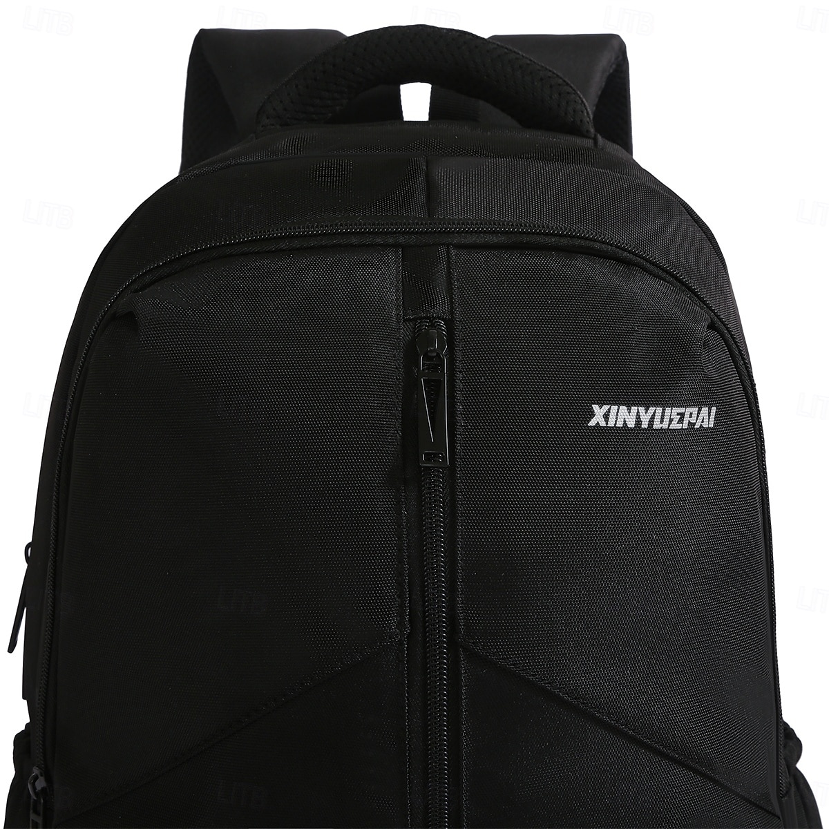 Schwarzer Laptop-Rucksack für Herren für Arbeit und Schule – wasserdichte, leichte Business-Tasche mit Reißverschlusstasche vorne und gepolsterten Riemen 2025 - $34.99 –P2