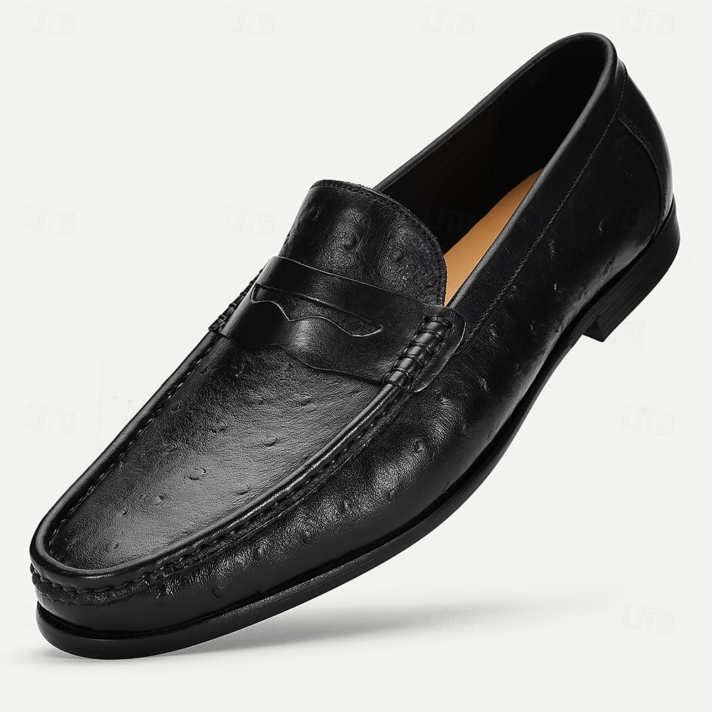 Schwarze Pennyloafer aus echtem Leder für Herren – zeitlose Slip-On-Business-Schuhe für reife Herren, fürs Büro und formelle Alltagsoutfits 2025 - $84.99 –P1