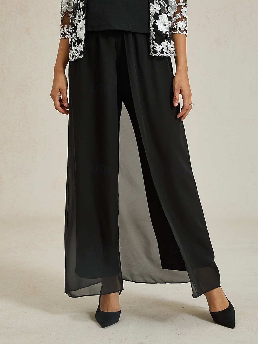 Women's Culottes Wide Leg Elegant Vacation Fashion Long High Waist Black Summer Spring Fall 2025 - $49.99 –P1