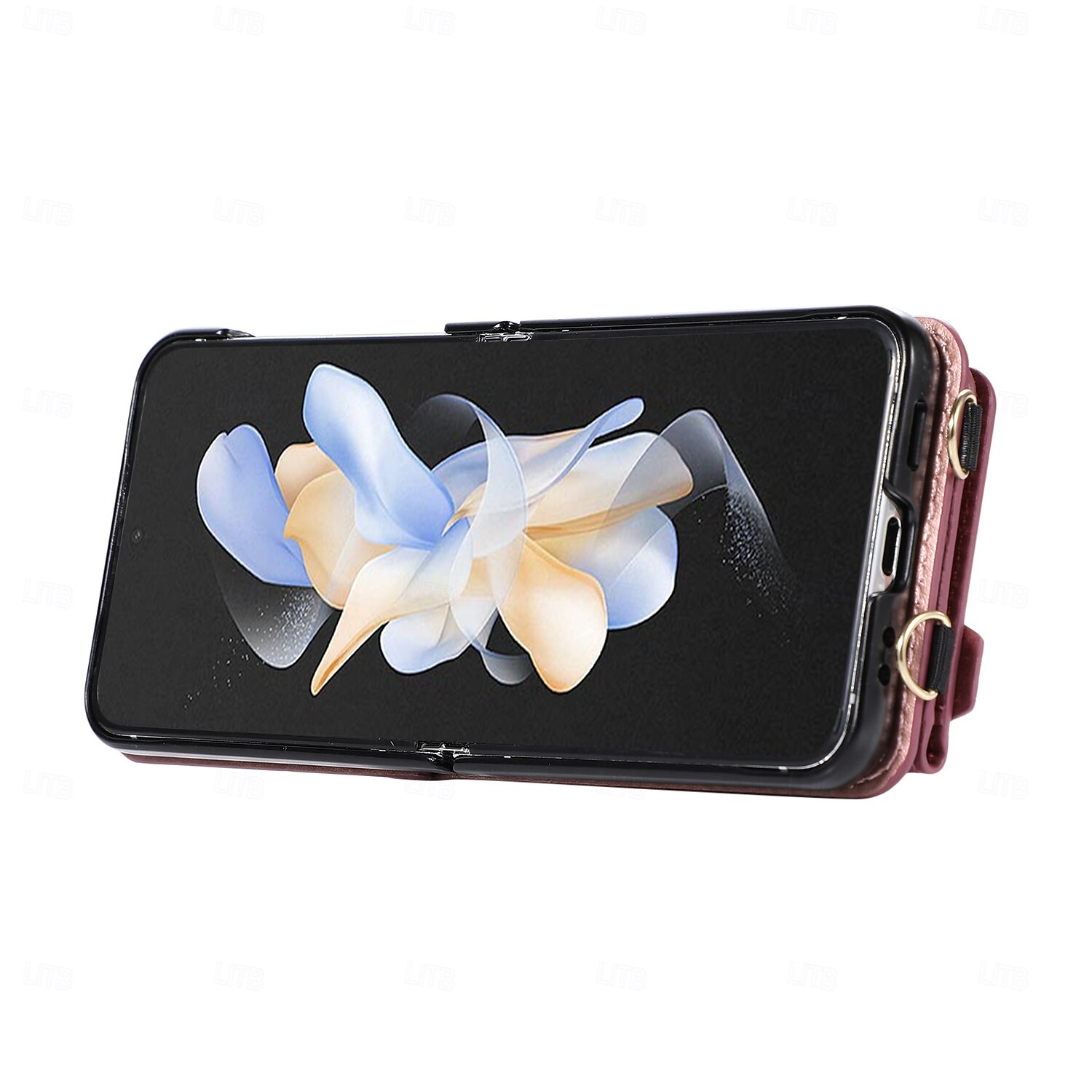 telefono Custodia Per Samsung Galaxy Z Flip 7 Z Flip 6 Z Flip 5 Z Flip 4 Copertura Posteriore con Cordino Cavalletto Slot per Carte Retrò TPU Pelle PU del 2025 a $24.99 –P7