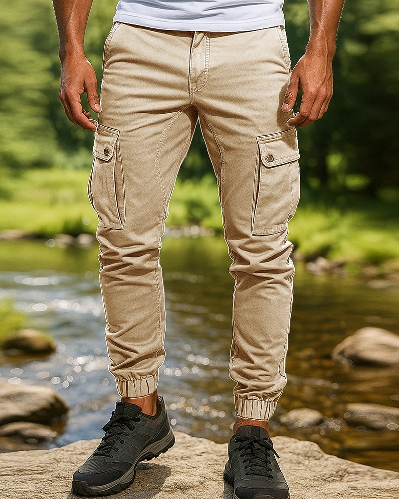 Hombre Pantalones cargo Pantalones para senderismo Primavera Otoño Al aire libre Ajuste regular Impermeable Resistente al Viento Prendas de abajo Bolsillo Negro Verde Ejército Algodón Camping 2026 - $25.99 –P5