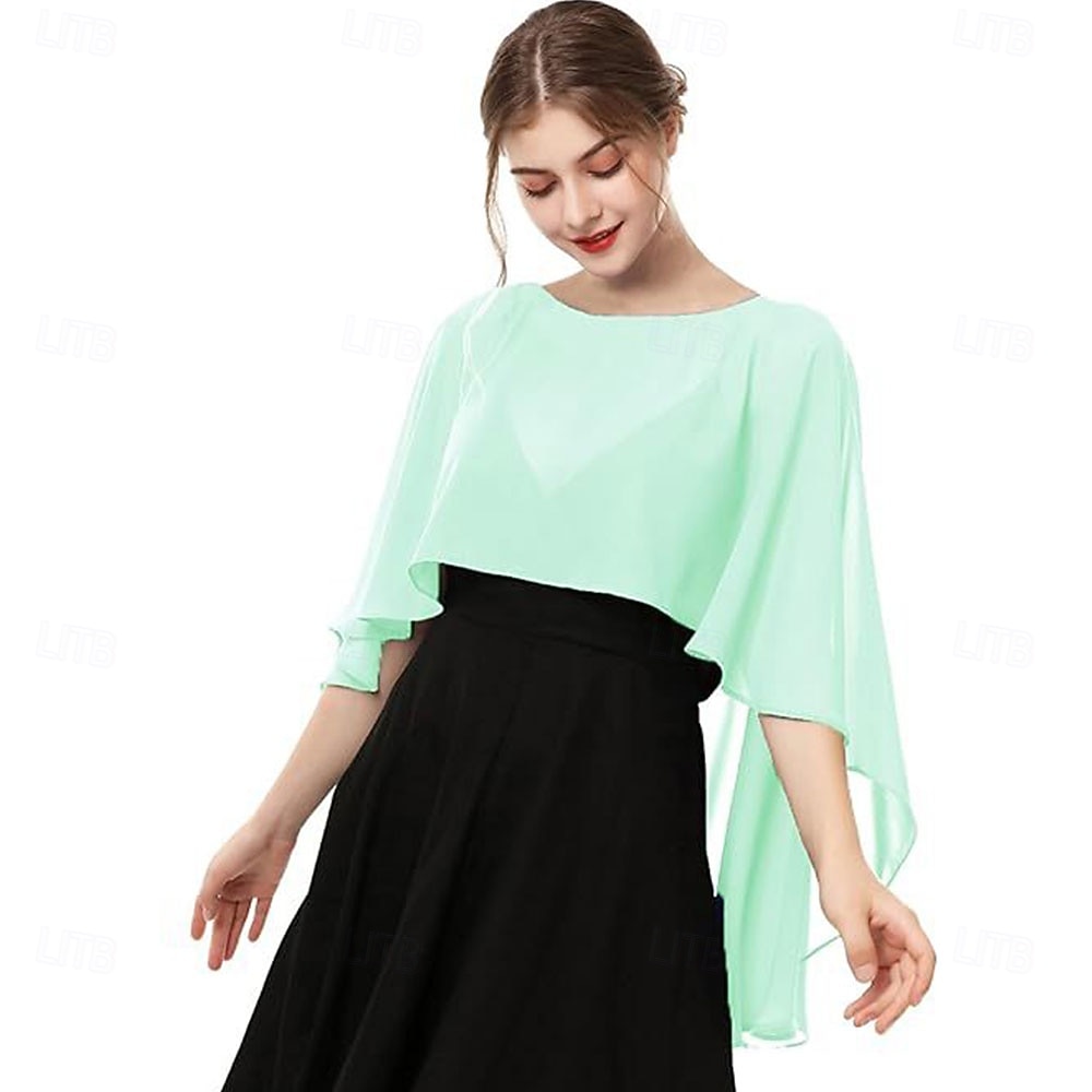 capelets voor vrouwen chiffon capes sjaals en omslagdoeken voor avondjurken bruiloft capes cover-up 2026 - $16.49 –P9