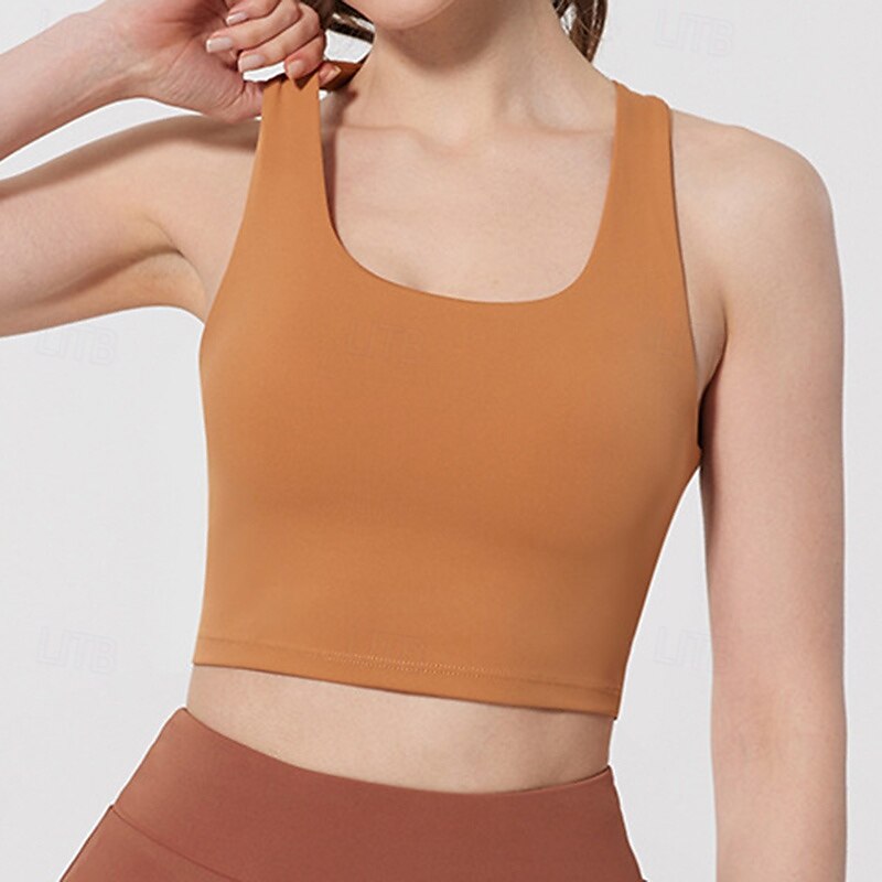 Femmes Débardeurs d'entraînement Soutien-Gorges de Sport Sous-vêtement Séchage Rapide Supports élevés Respirant Sans-Fil Rembourré Couleur Unie / Unie Sport Tenues de Sport Noir Jaune Salle de sport de 2025 ? $22.99 –P11