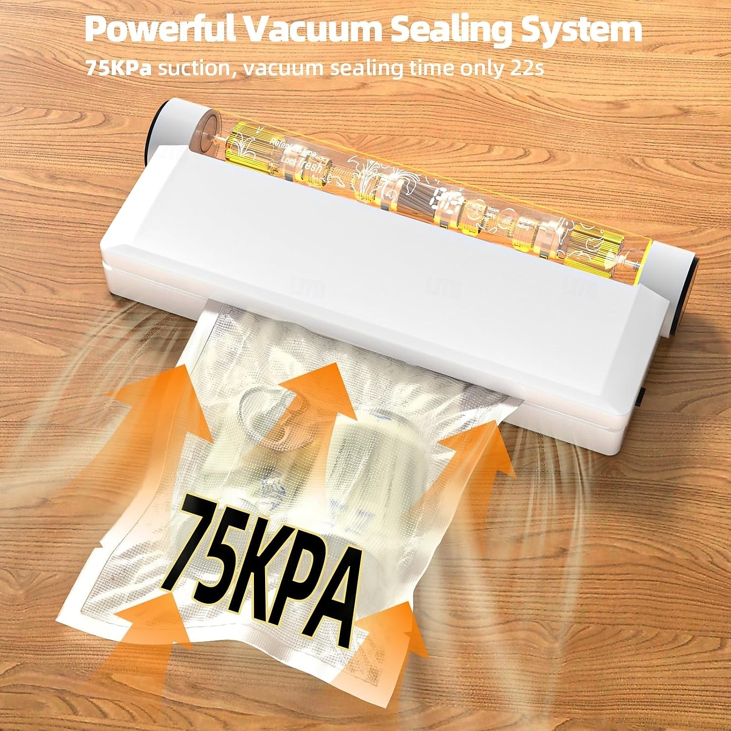 Food Storage Vacuum Sealer Machine, 75KPA Strong Suction, Dry/Wet Modes, 20 Vacuum Seal Bags for Food, Digital Countdown Timer, Compact Lightweight, Ideal for Home Kitchen Use 2025 - $27.99 –P3