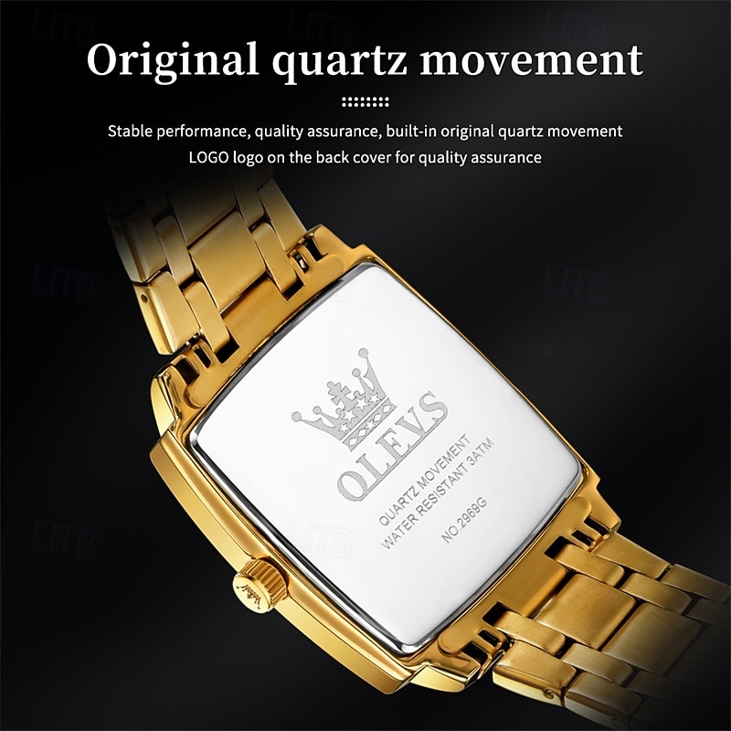 A new OLEVS square men's business watch with luminous calendar waterproof casual quartz watch fashionable and trendy men's sports wristwatch 2026 - $35.99 –P2