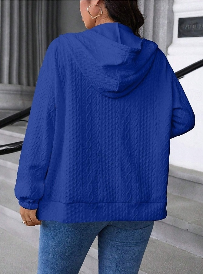 Femmes Veste Décontractée Confortable Respirant Avec Poches Mode Occasionnel Uni Occasionnel Tenue quotidienne Régulier À capuche Coupe régulière manche longue Vêtements d'extérieur Bleu Ciel Noir de 2025 ? $24.99 –P15