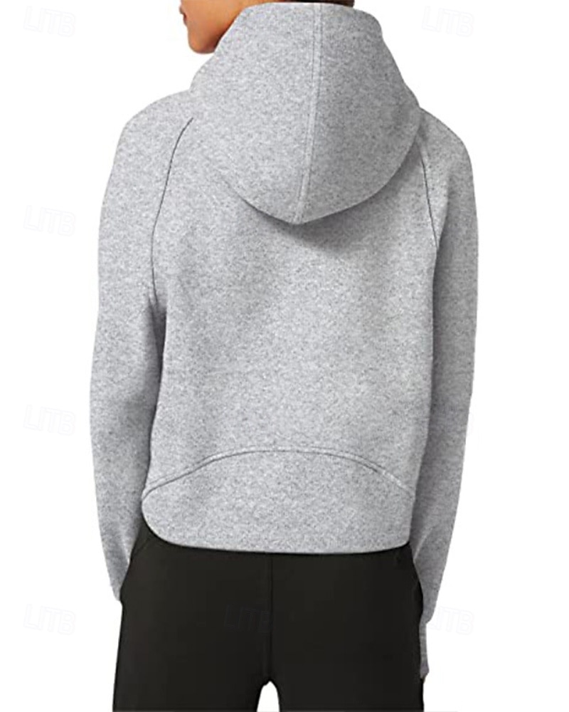 Women's Pullover Hoodie Sweatshirt Plain Streetwear Casual Long Sleeve Hooded Regular Tops Street Holiday Zipper Light Pink Black Pink Red Navy Blue Winter 2025 - $25.99 –P4